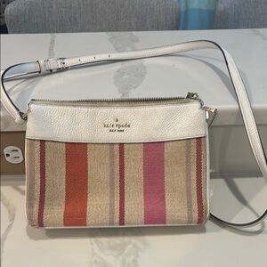Kate Spade White and Multicolor Striped Women's Bag